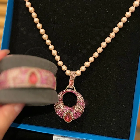 Heidi Daus Pink Pearl & Crystal Necklace/Bracelet Set 💗💎 - Picture 15 of 15